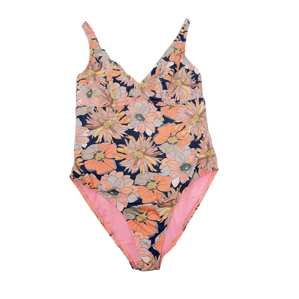 PrimaDonna Floral Underwire One‎ Piece Swimsuit Orange Pink Navy UK 34